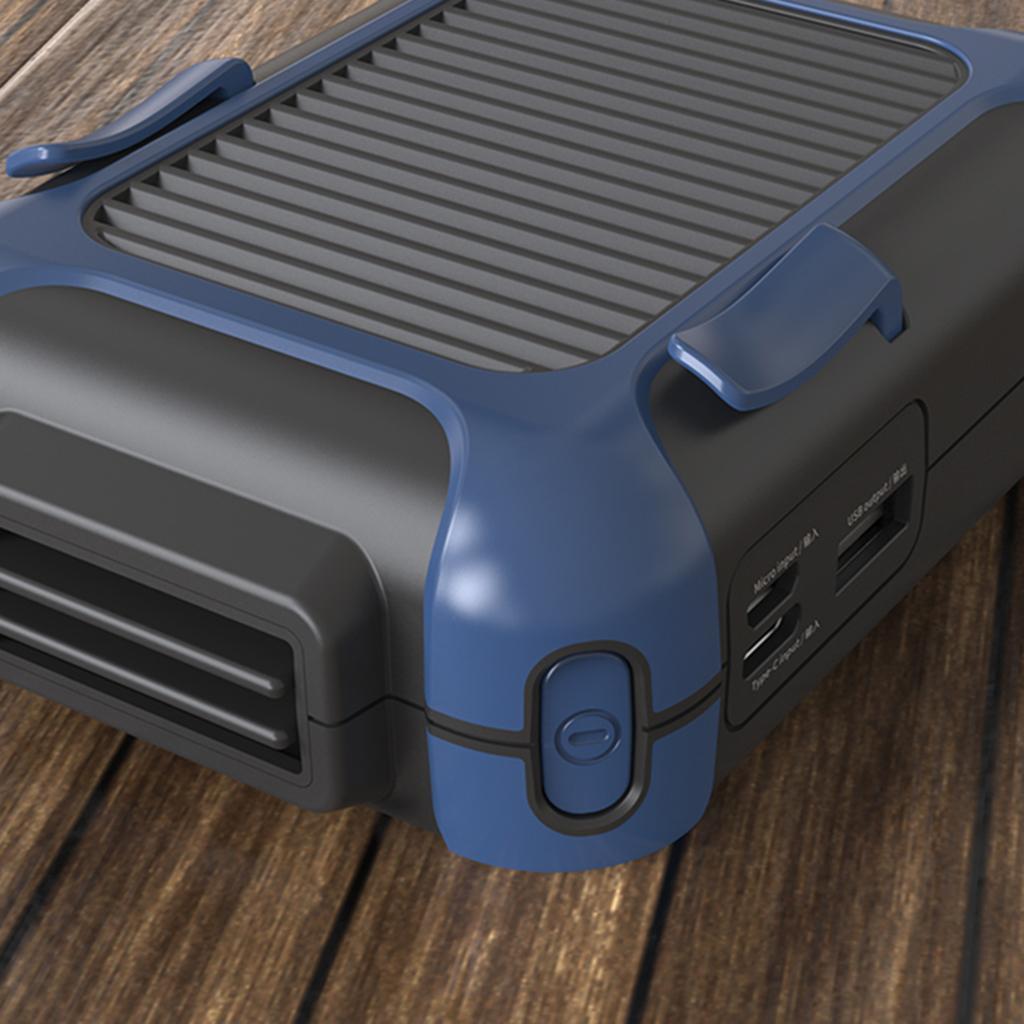 Portable Waist USB Rechargeable Lazy Fan Hanging Rest Fan Black