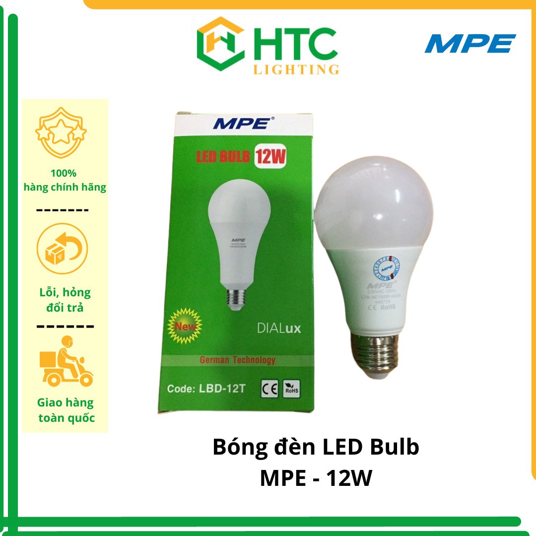 (HCM, toàn quốc) Bóng Đèn tròn Led BULB 12W - Thương Hiệu MPE