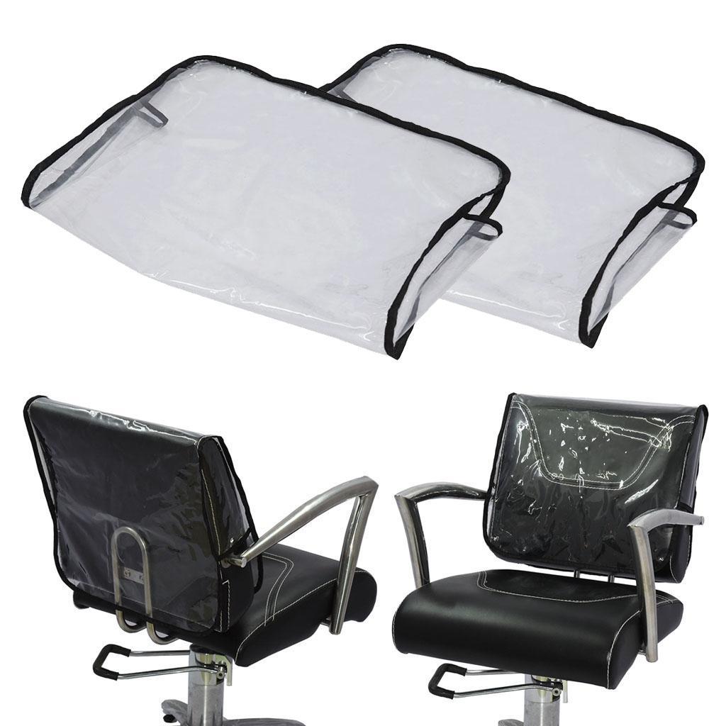 2pcs Chair Back Covers Hair Salon Spa PVC Vinyl Cover Protective Clear