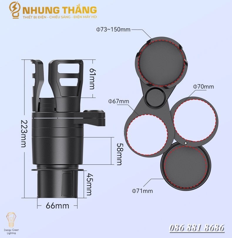 Khay Đựng Cốc Đồ Uống , Thức Ăn trên Ô tô - Xoay 360 độ - Đa Năng , Tiện Lợi - Có Video