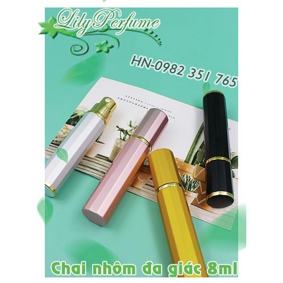 Lọ chiết nước hoa 2 lớp nhôm đa giác 8ml Vỏ chiết Ống chiết Chai chiết nước hoa