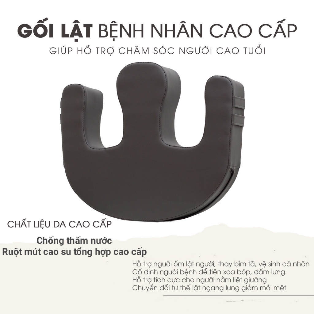 Gối lật bệnh nhân .Gối Kê gác chân – cố định Hỗ trợ người chăm sóc người ốm lật người, thay bỉm tả và đổi tư thế nằm dễ dàng.