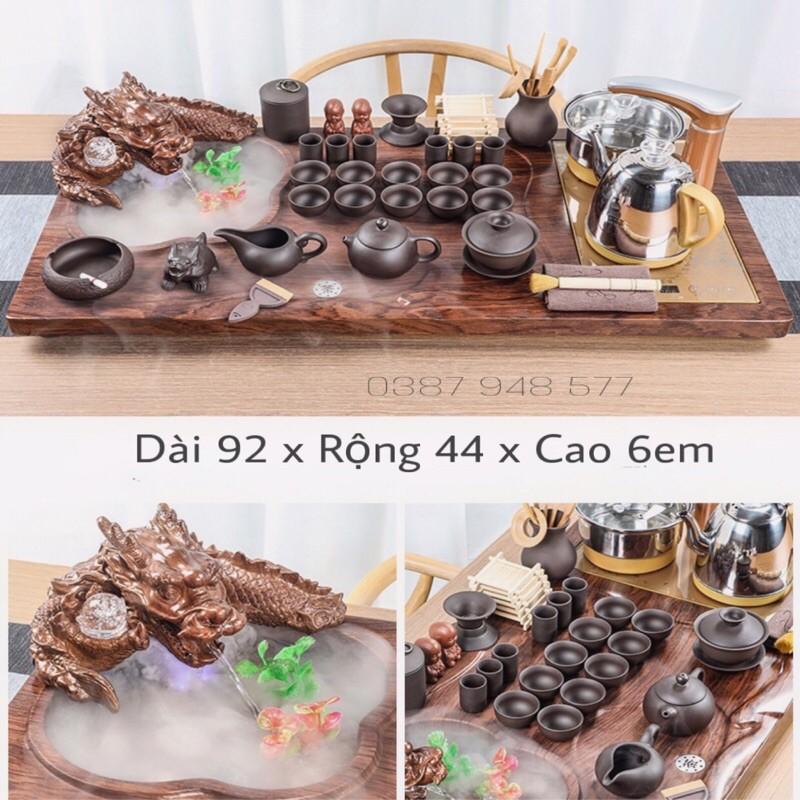 Bàn trà điện thông minh đa năng cao cấp cảm ứng tự động bơm nước Khung gỗ 92cm,bàn trà đạo rồng phong thuỷ