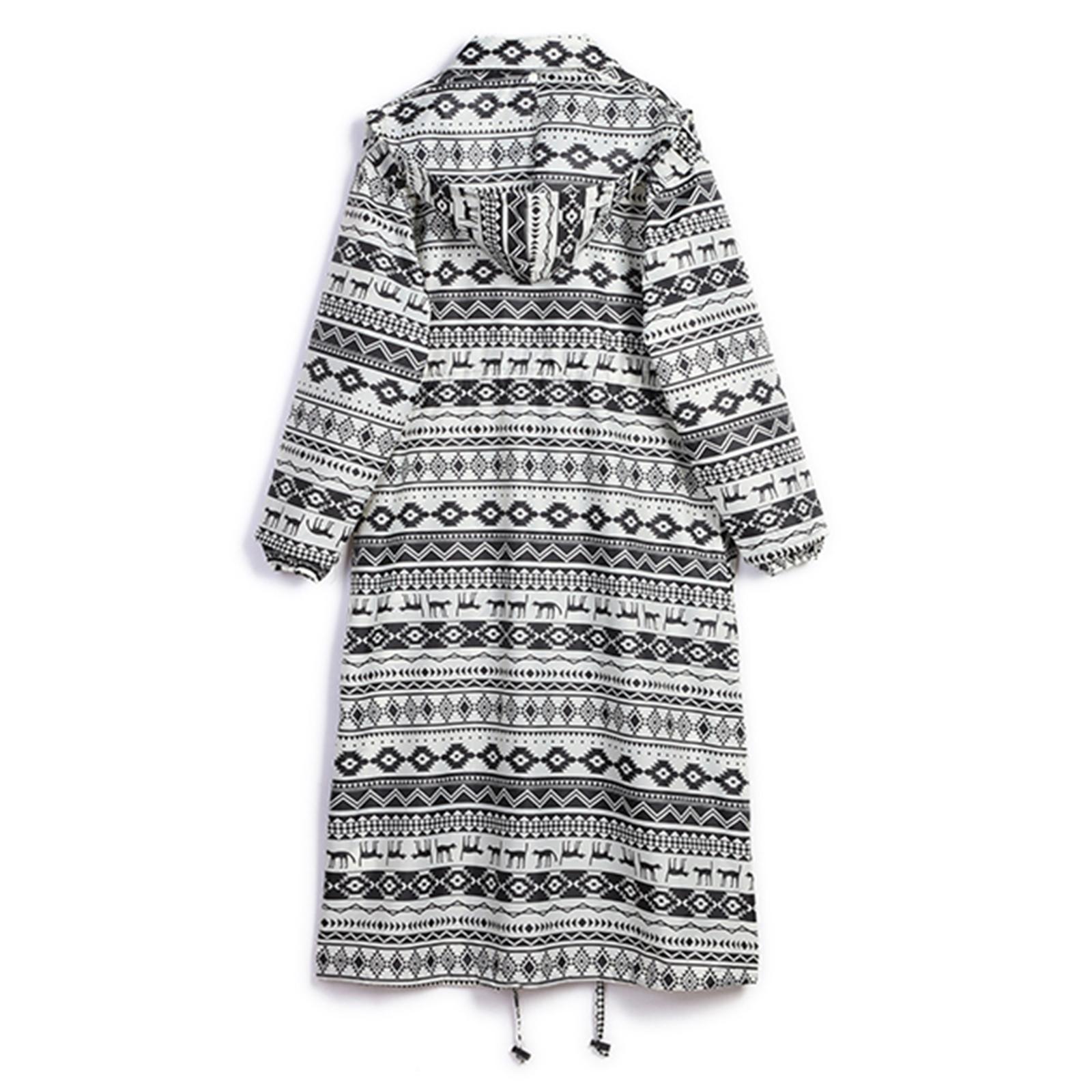 Women Hooded Wind Wave Rain Jacket Outdoor Waterproof Coat Outwear