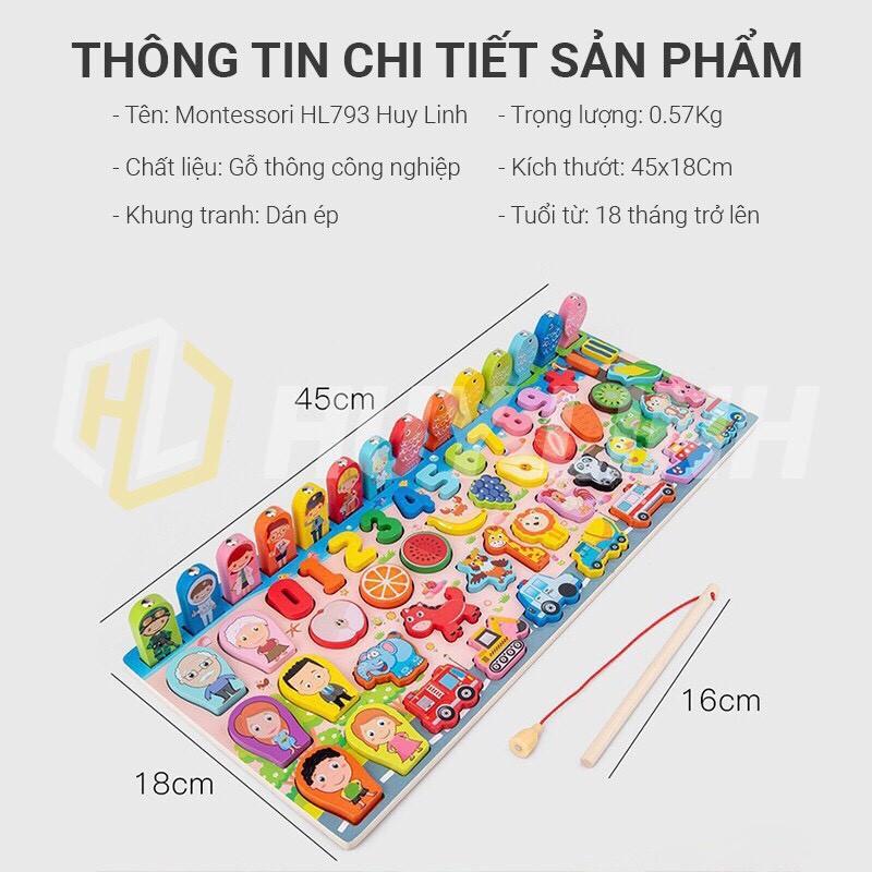 Bộ đồ chơi câu cá bảng chữ cái và ghép số học chữ số cho bé, bộ bảng số và chữ thông minh bằng gỗ Xutoshop