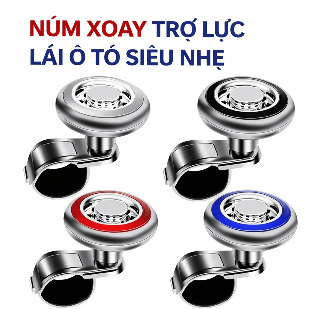 Núm Xoay Trợ Lực Lái Ô Tô Siêu Nhẹ – Xoay 360° Mượt, Lái Xe Nhẹ Tay Bất Ngờ