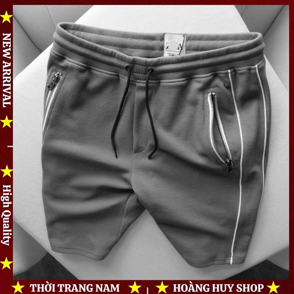 Quần Đùi Thể Thao Nam H&amp;H-QN006 Chất Vải Thun Nỉ Co Giãn Phối Lưng Thun Trẻ Trung