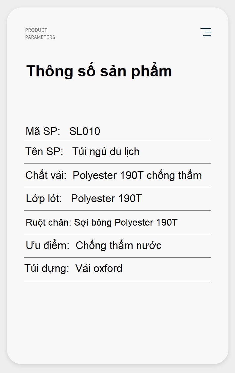 Túi ngủ văn phòng du lịch dã ngoại ấm áp giữ nhiệt tốt-SL010