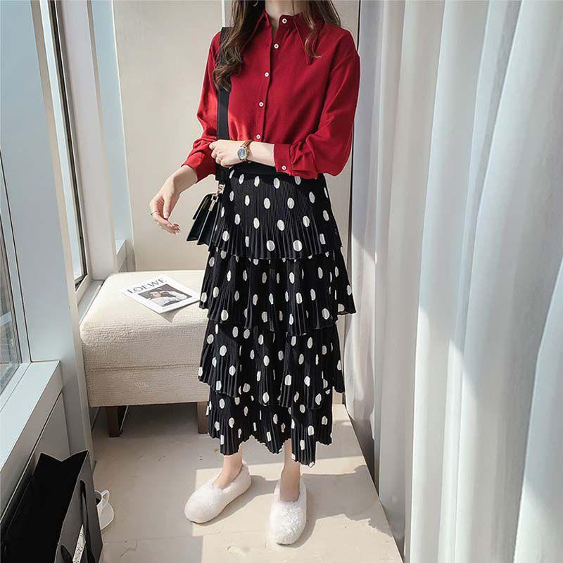 Áo sơ mi nữ tay dài màu trơn phong cách vintage