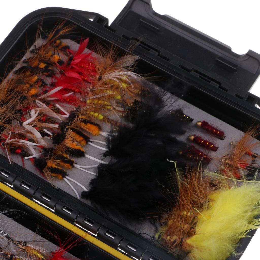 100pcs Hook Bait Lure Lifelike Dragonfly Insects Wet / Dry Fly Fishing Flies