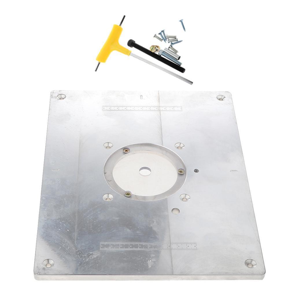 Aluminum Alloy Router Table Insert Plate Woodworking Benches Kit Power Tools