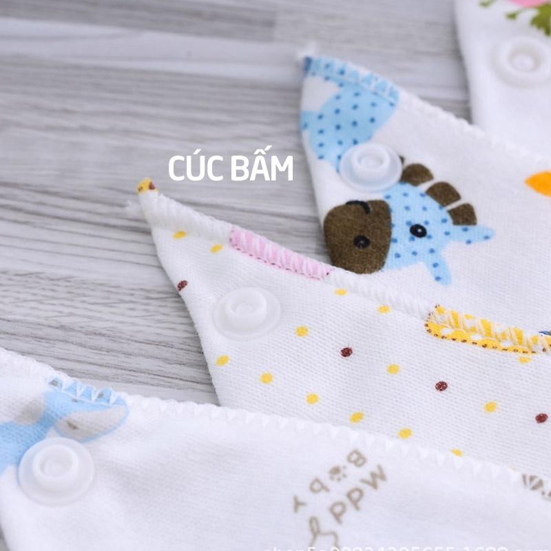 Khăn yếm tam giác cho bé cúc bấm vải xô