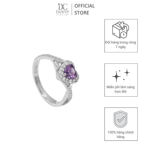 Nhẫn Nữ Danny Jewelry Bạc 925 Đá Màu Hình Trái Tim N0032Le/Am/Ro