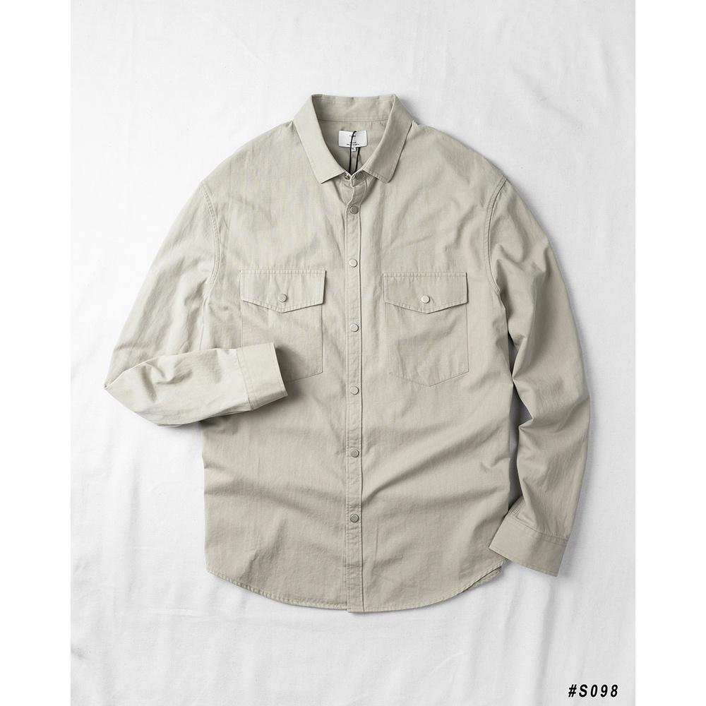 Áo Sơ Mi Nam Cao Cấp DENIMST S098 Chất Cotton Kaki Dáng Suông