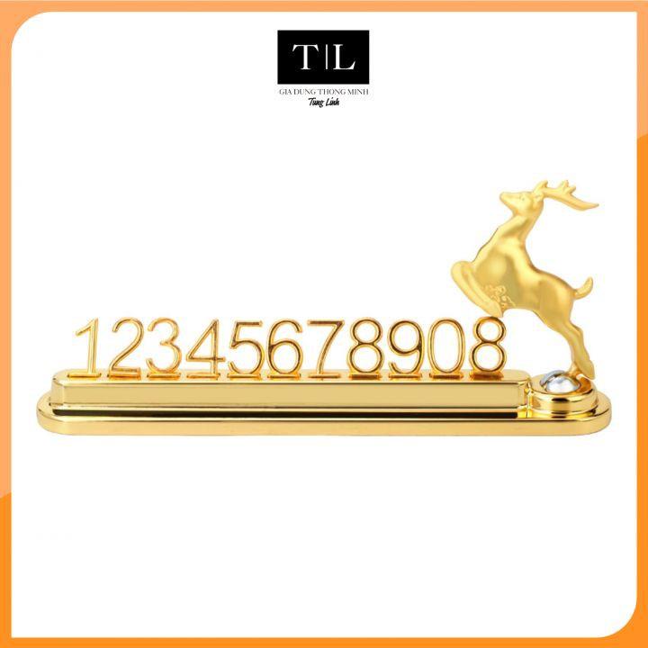 Bảng Số Điện Thoại Ô Tô Bảng Số Mạ Vàng Hình Con Hươu Sóc Gắn Trên Mặt Taplo Xe Hơi Thiết Kế Sang C