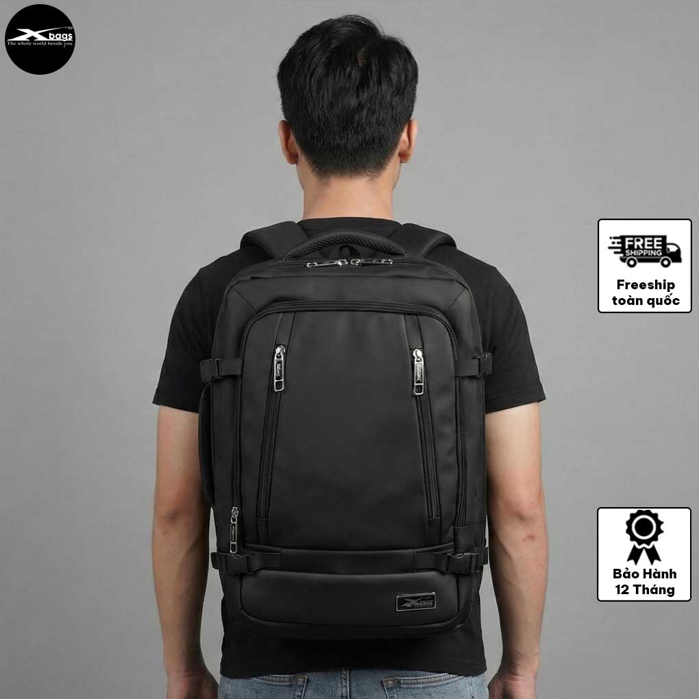 Balo Du Lịch Phượt Xbags Leader Pro XB 2010 – Chống Thấm, Form Cứng Màu Đen