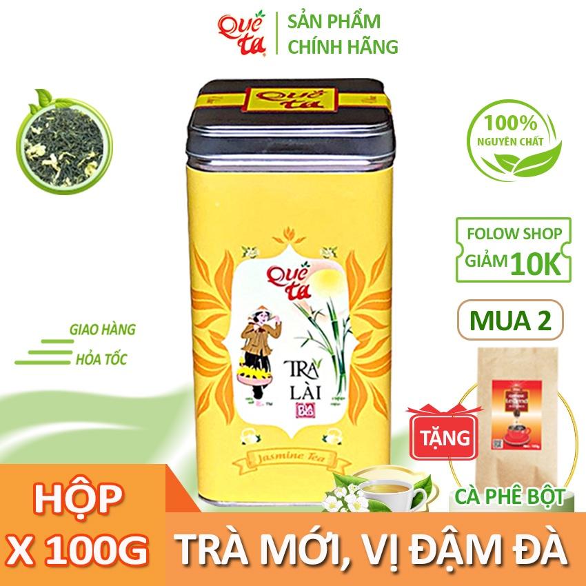 Trà lài Quê Ta, nguyên liệu làm trà sữa, trà đá, trà chanh ngon- Hộp thiếc 100g