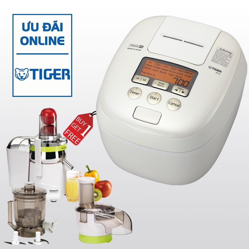 MUA 1 TẶNG 1 Nồi cơm điện tử cao tần áp suất kép Tiger 3 trong 1 JPT-H10S(1.0L) NHẬN 1 MÁY ÉP ĐA NĂNG KUVINGS NJM-9010GR - Hàng chính hãng