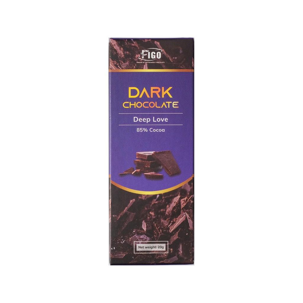 Dark Chocolate 85% cacao ít đường 20g ăn kiêng FIGO VIET NAM ( KETO, DAS, DIET )