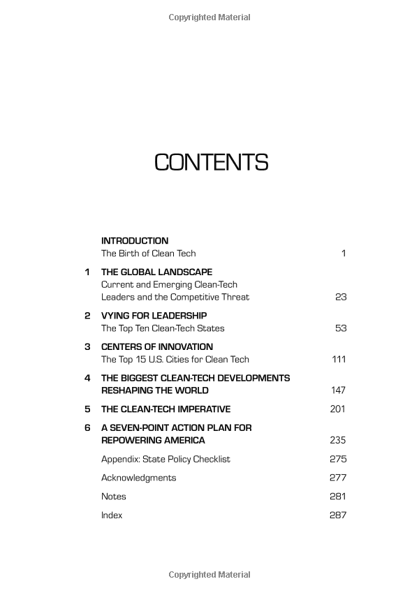 Clean Tech Nation: How the U.S. Can Lead in the New Global Economy