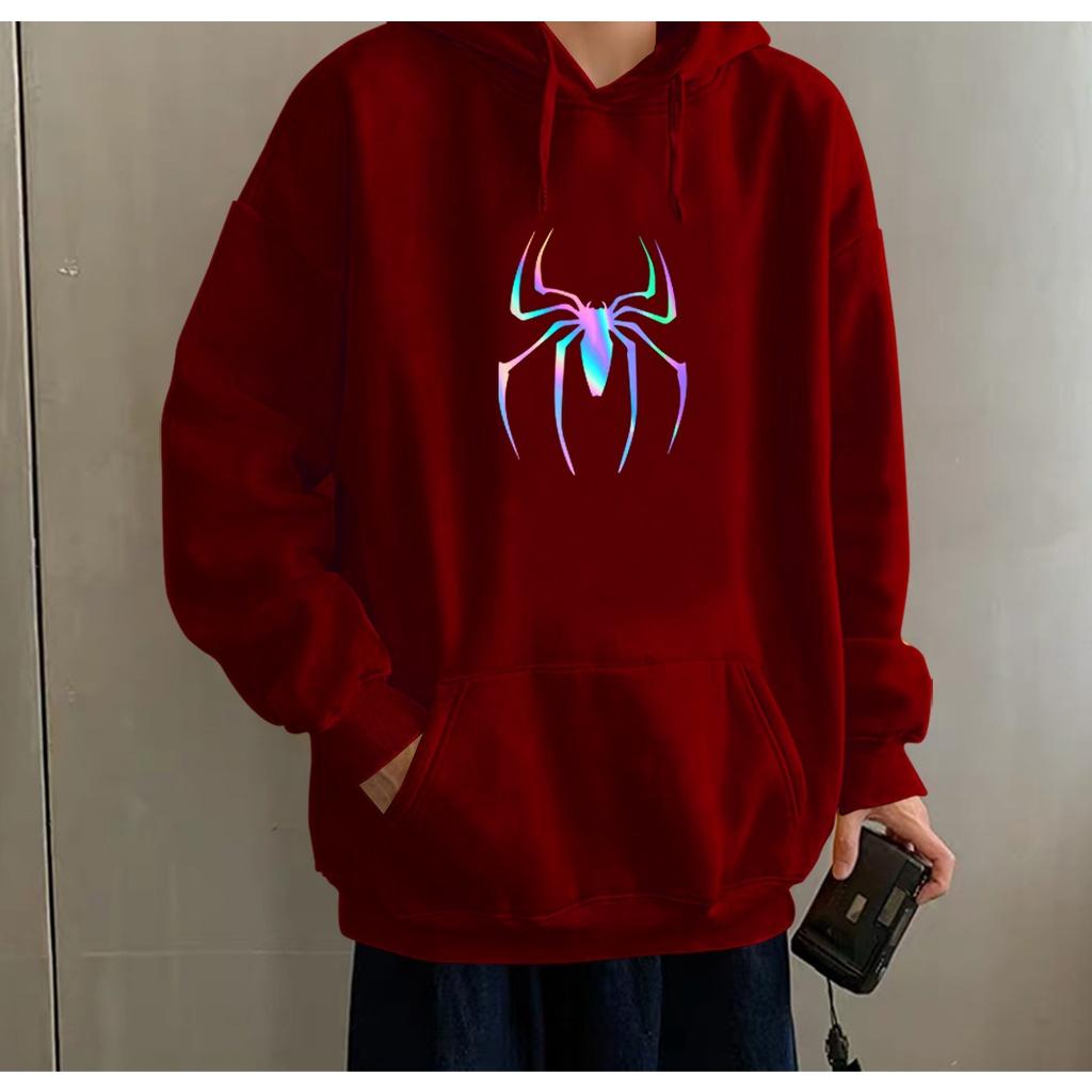 Áo hoodie con nhện phản quang, áo khoác nỉ nam nữ unisex form rộng dáng hàn – ST178- babitrendy