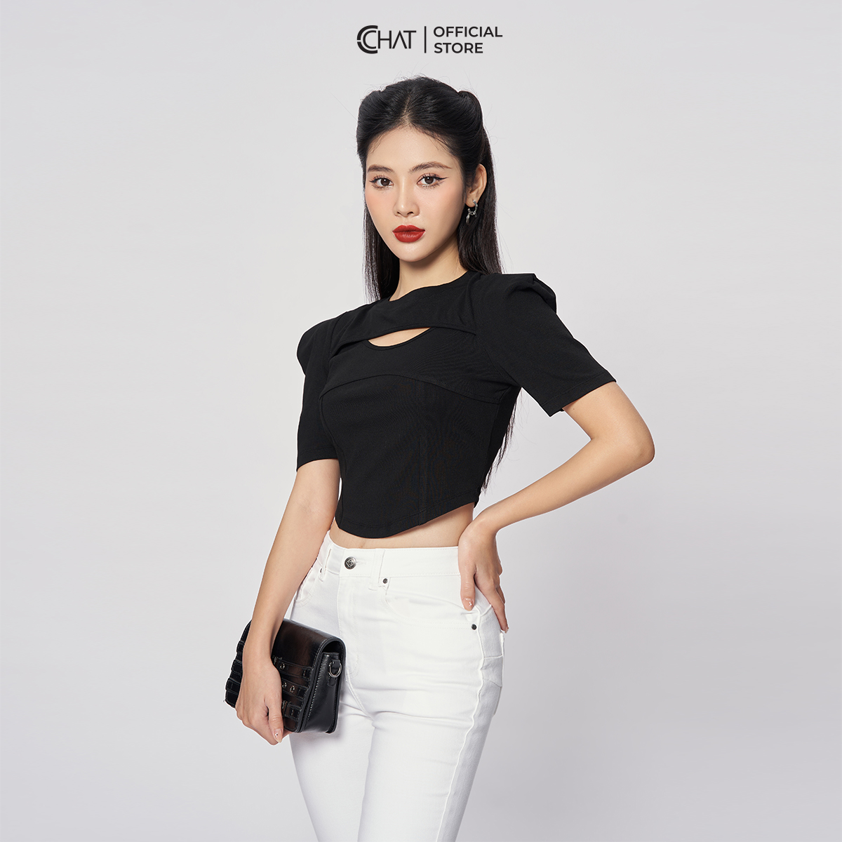 Quần Skinny Trơn Cúp Cong CCHAT Chất Liệu Jeans Dáng Ôm 12GDJ2008OH
