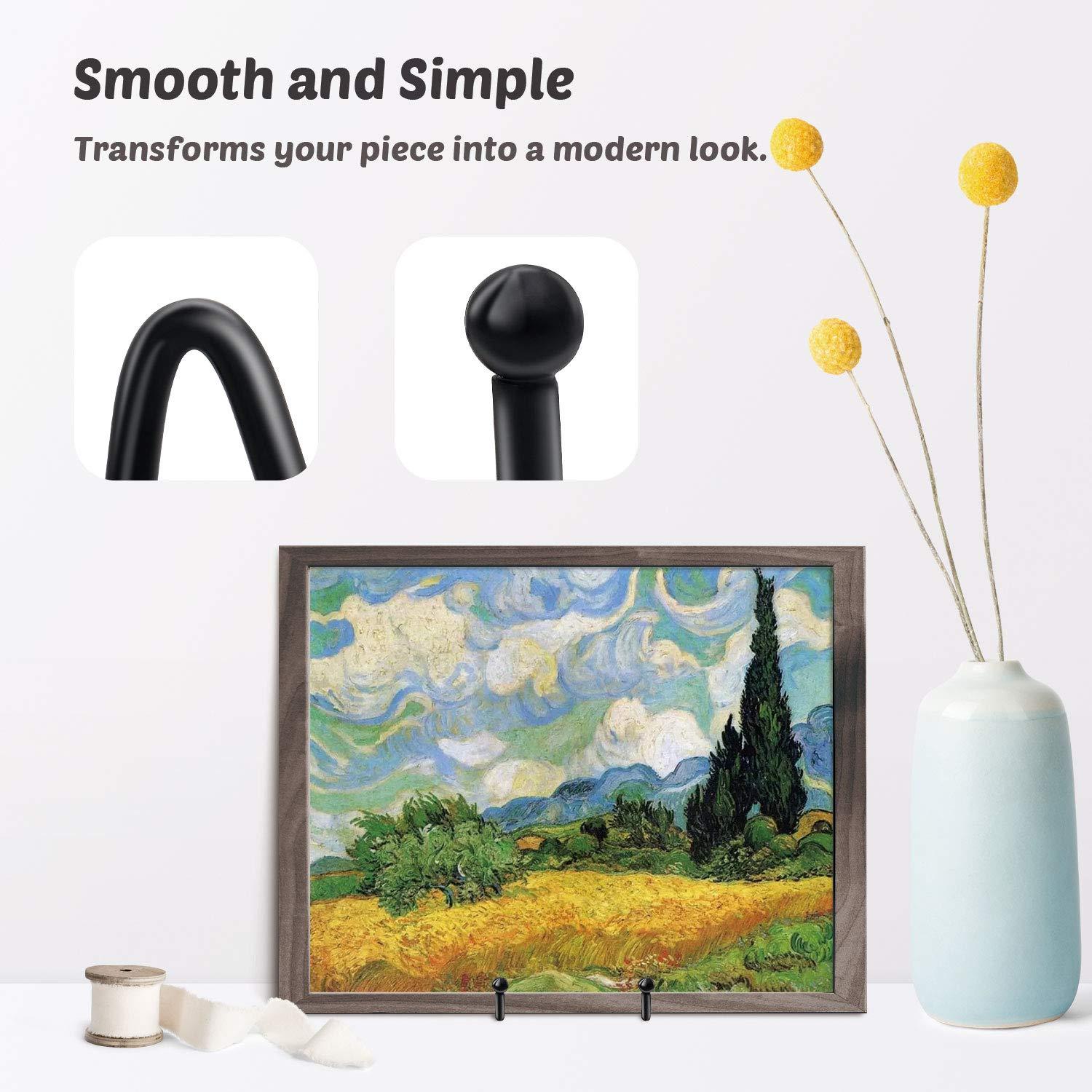 2PCS Tấm hỗ trợ cho màn hình- Hỗ trợ đĩa đen 4 inch Hỗ trợ cô dâu sắt hỗ trợ hình ảnh của khung hình hình ảnh hỗ trợ cho ảnh, món ăn và nghệ thuật nghệ thuật