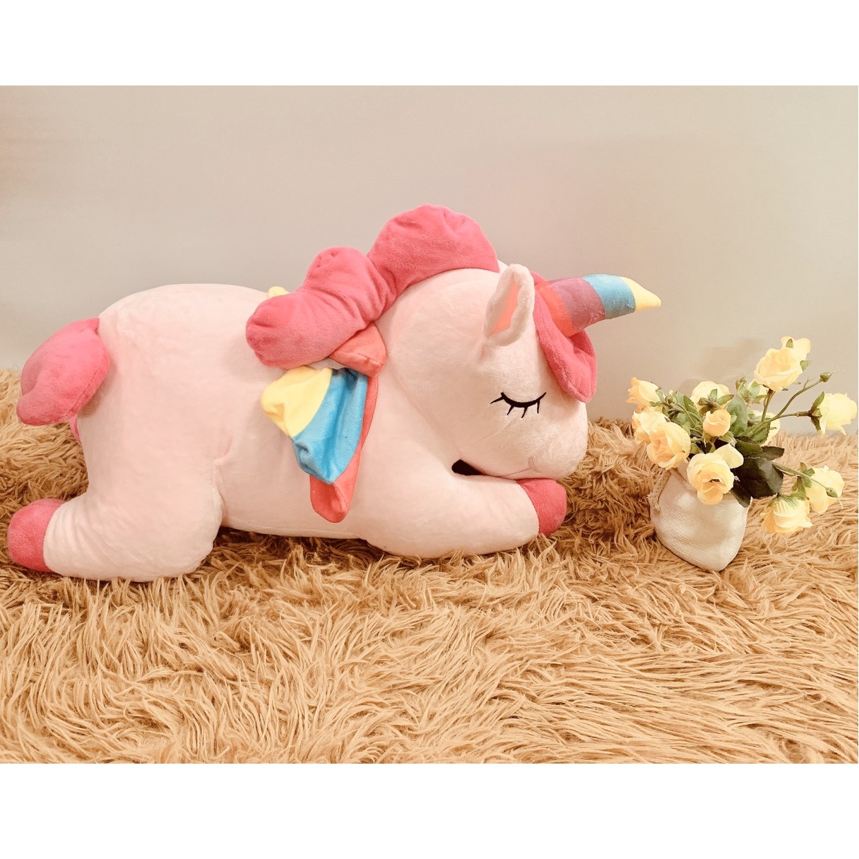 Thú bông ngựa Pony hồng 50cm