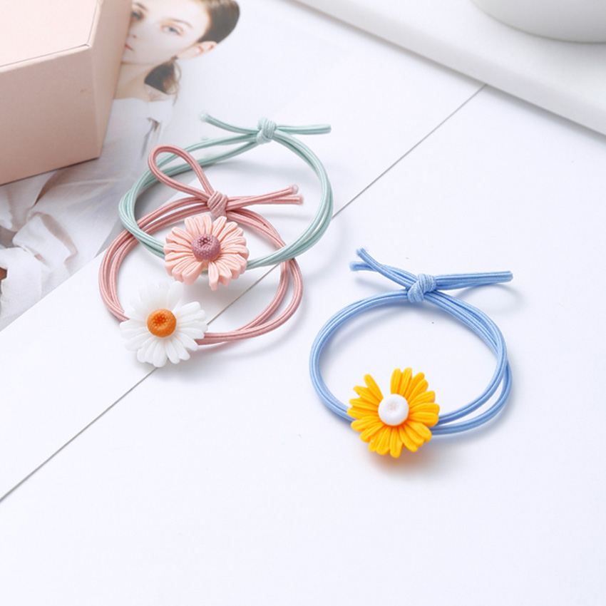 Dây buộc tóc nữ hoa cúc Daisies [Set 5 dây] NASI dễ thương phong cách hàn quốc thun cột tóc nữ co giãn tốt phụ kiện tóc