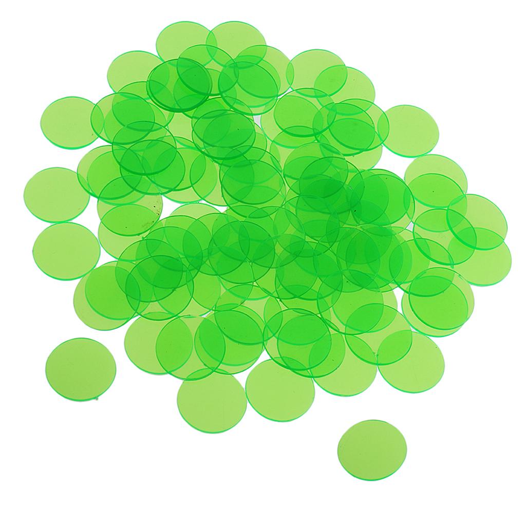 Pack of 100 Bingo Chips – 1.5cm Translucent Markers for Bingo, Counting & Game Tokens, Chips for Bingo Games