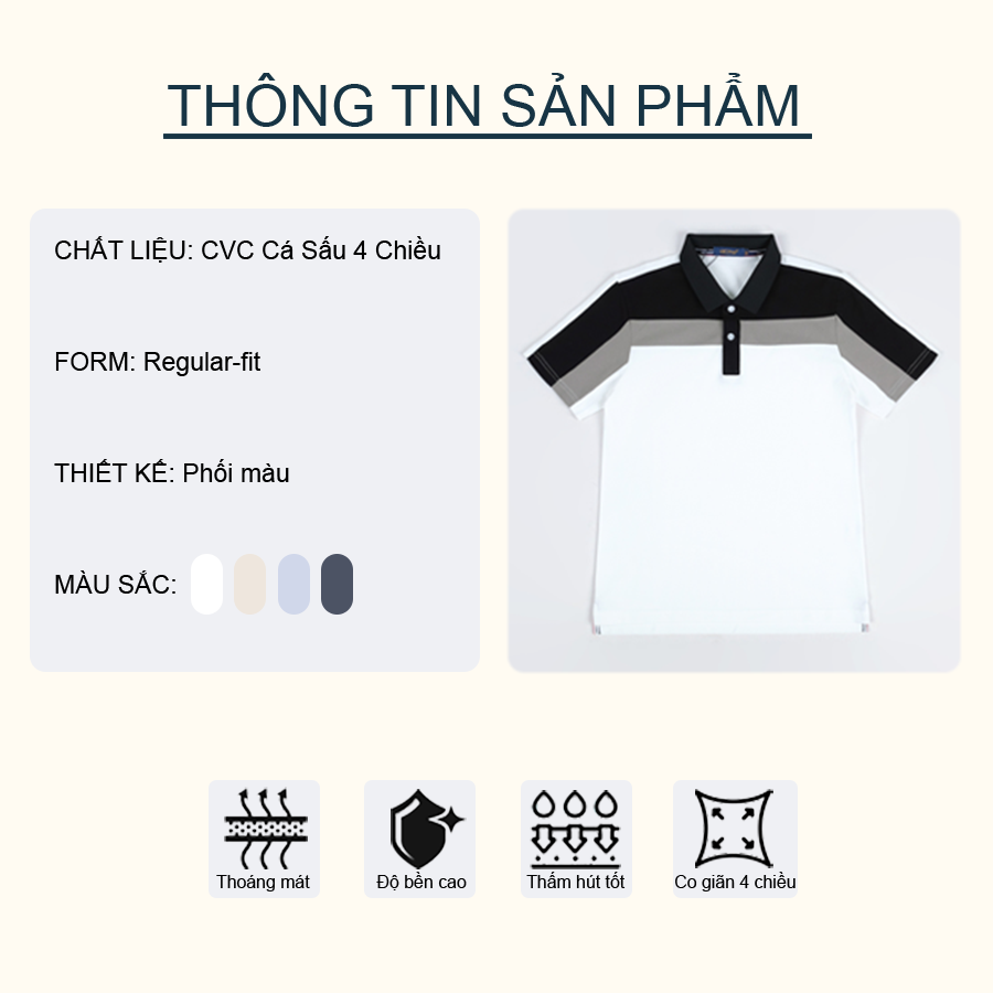 Áo Thun Polo Nam Cao Cấp VIỆT PHÁP / Form Basic - Chất liệu cotton co dãn thấm hút mồ hồi tốt 3202