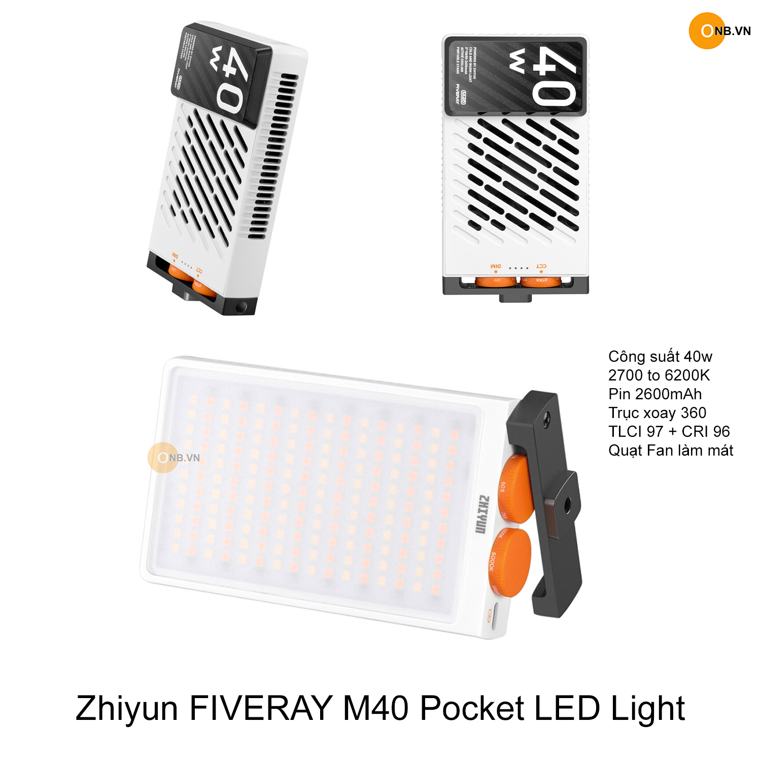 Zhiyun Fiveray M40 đèn led mini 2700-6200k công suất 40w