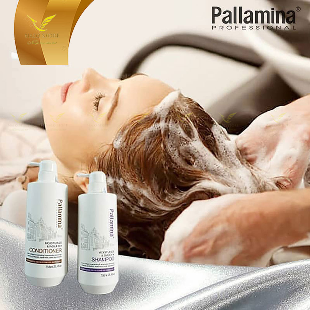 Dầu gội xả Pallamina Collagen Keratin phục hồi siêu mượt tóc 400MLX2