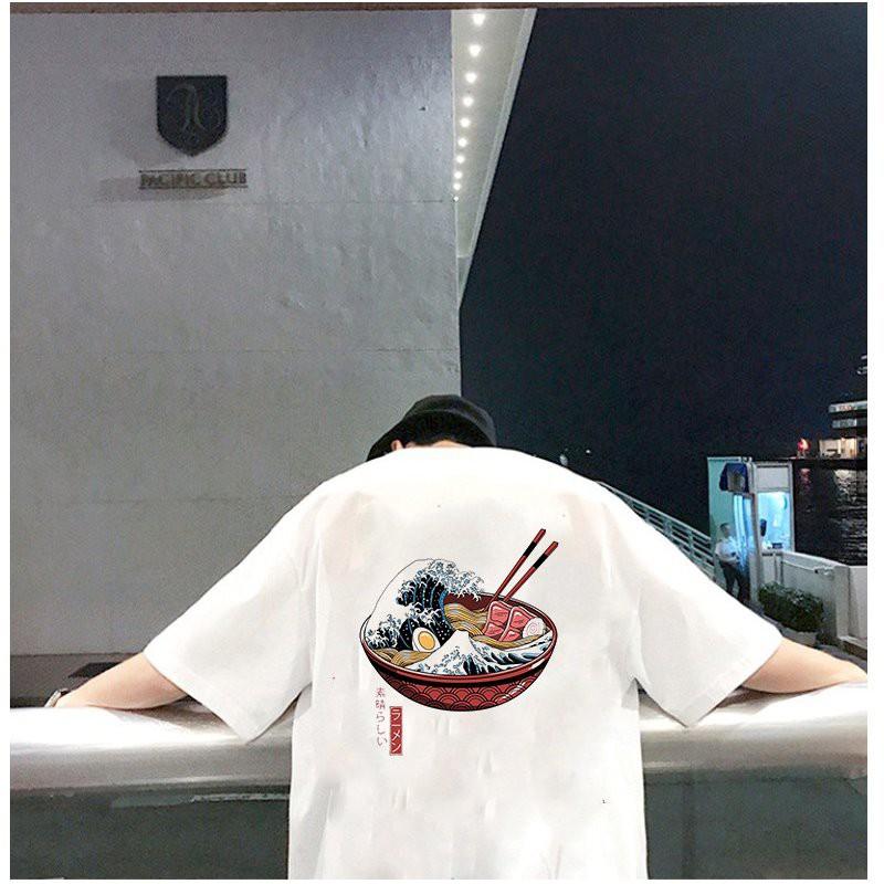 Áo thun unisex form rộng họa tiết hoạt hình phong cách Nhật Bản vải dày mịn 2020T2464