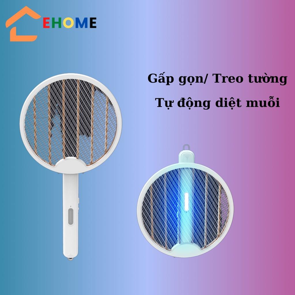 Vợt muỗi tự động kiêm đèn bắt muỗi gấp gọn vợt muỗi thông minh tích điện treo tường