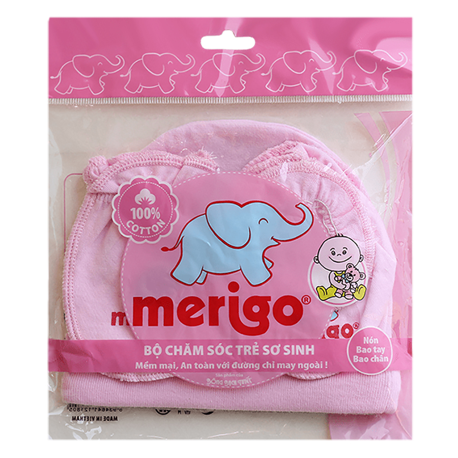 Bộ Chăm Sóc Trẻ Sơ Sinh Merigo Bông Bạch Tuyết TP-BABY04 - Hồng