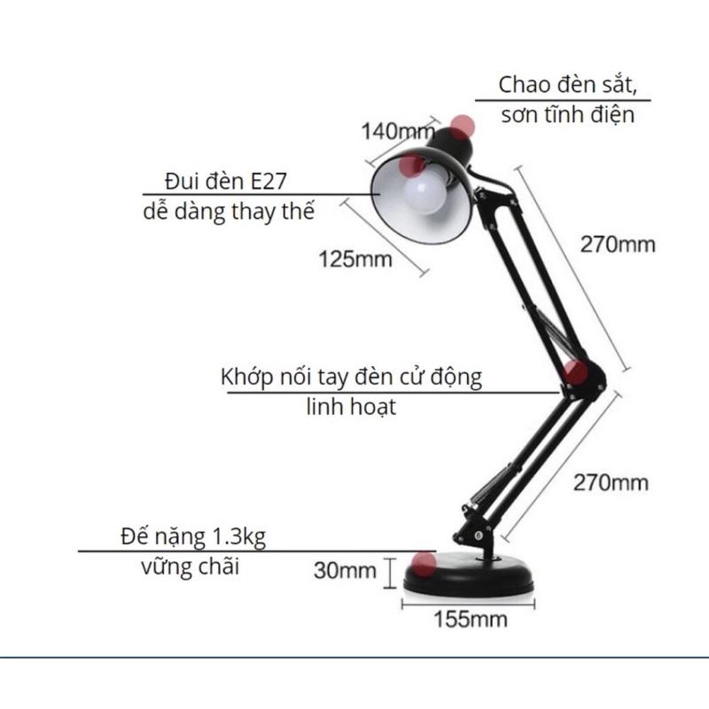 Đèn Bàn Học, Đọc Sách, Làm Việc Có Đế Tròn