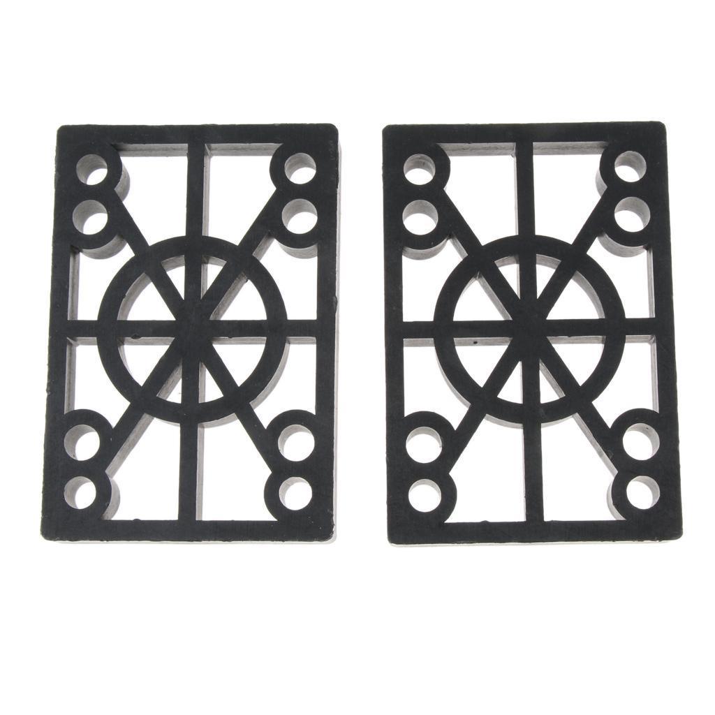 2 Pcs Skateboard Riser Pads Longboard Rise Pads, Soft Longboard Shockpads, 12mm, Black