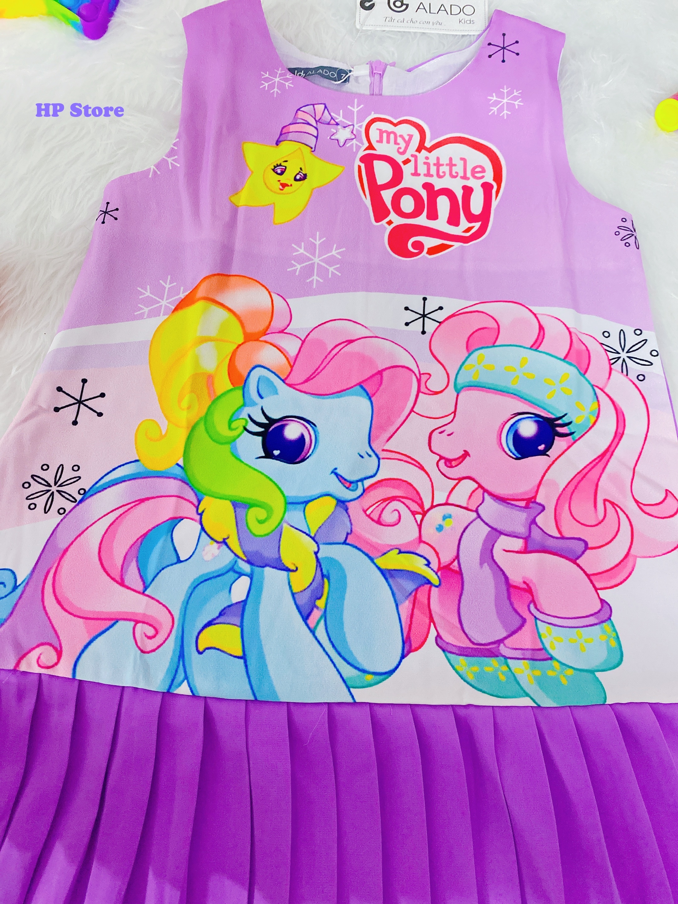 Đầm Bé Gái Size 8-24Kg, 9 Tháng Đến 6,5 Tuổi Công Chúa Ngựa Pony Tím ALADO