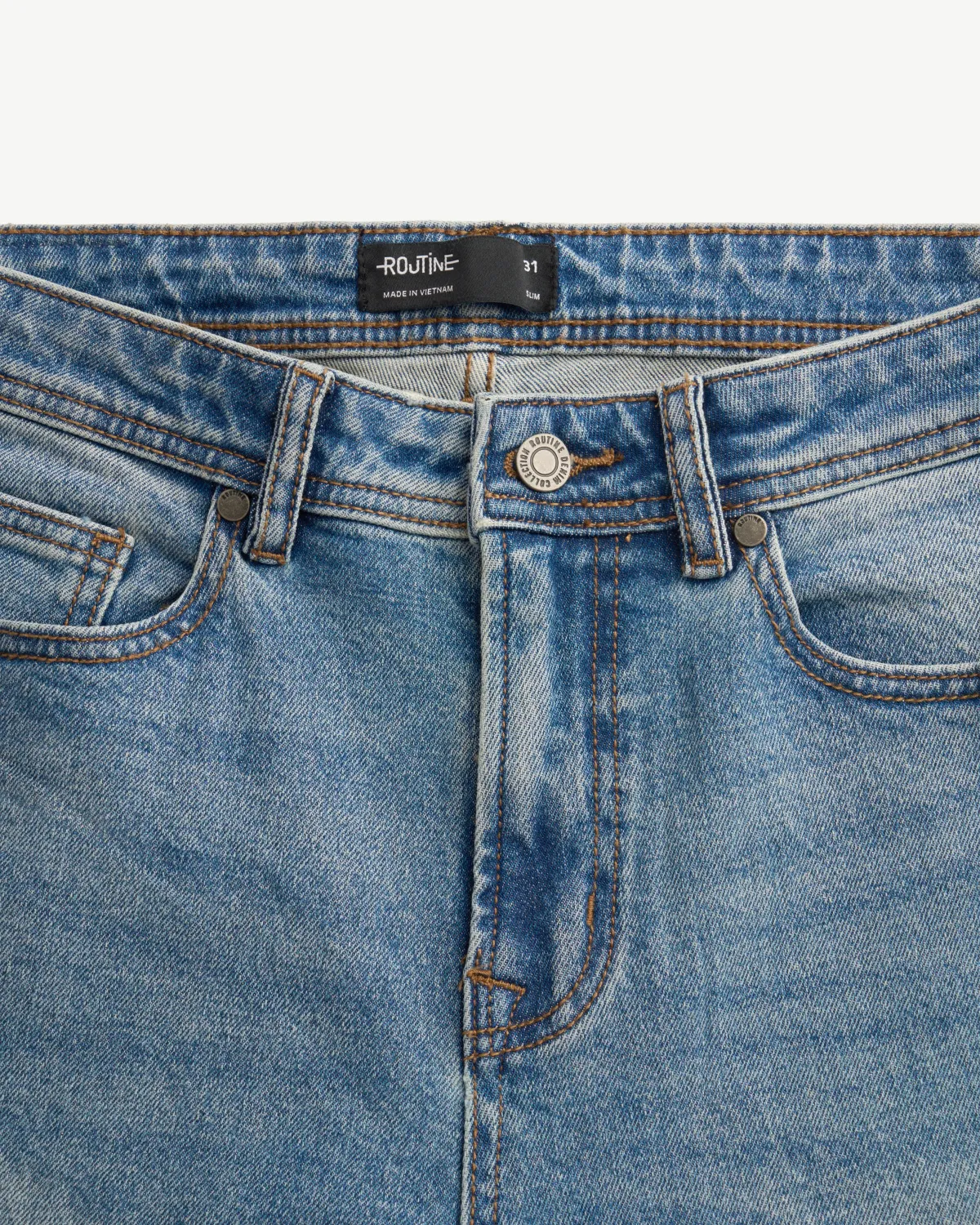 Quần jean nam màu Xanh Form Slim - RT 10S25DPA003 | ROUTINE CÀ MAU