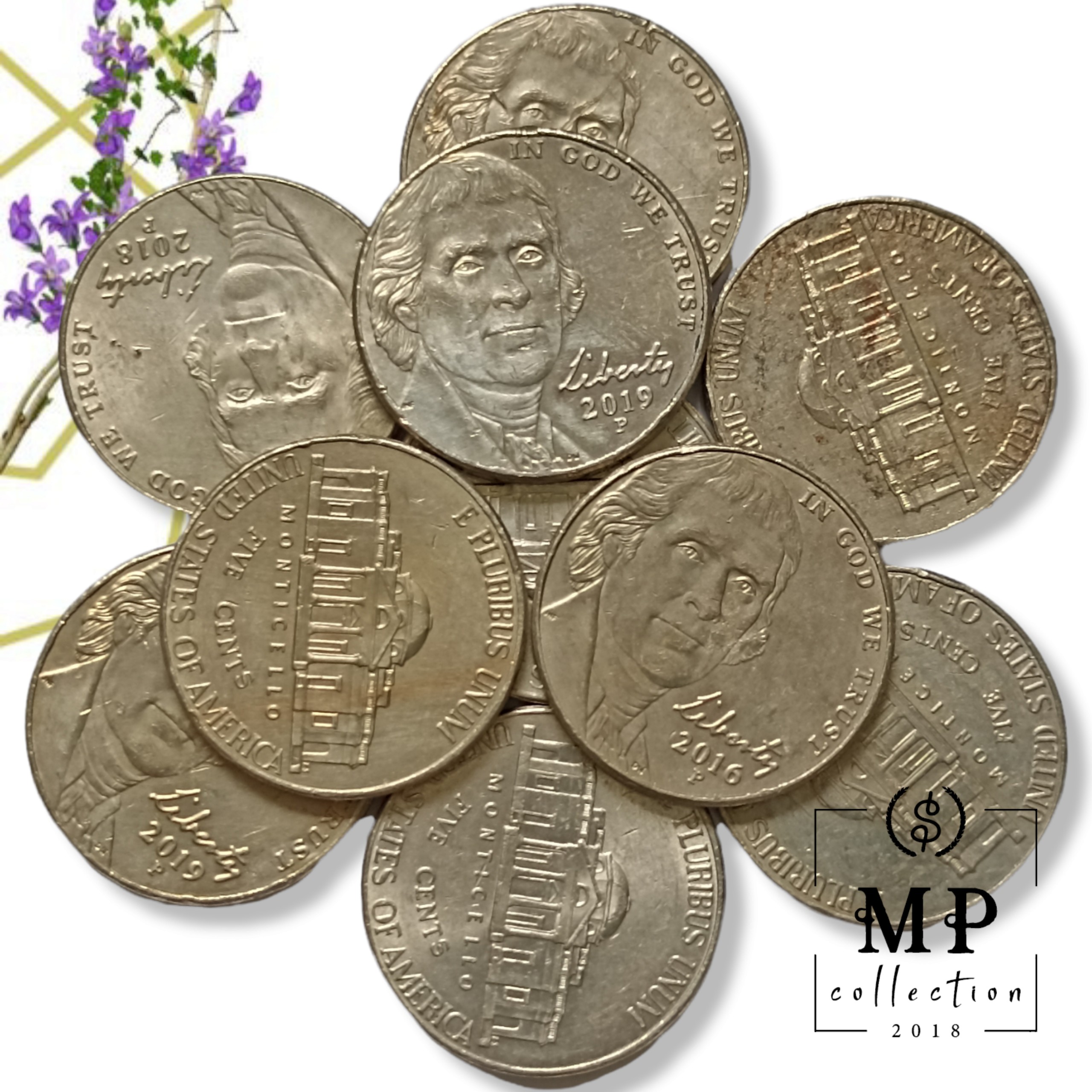 Đồng Xu sưu tầm 5 cent Đô la Mỹ Thật 100%