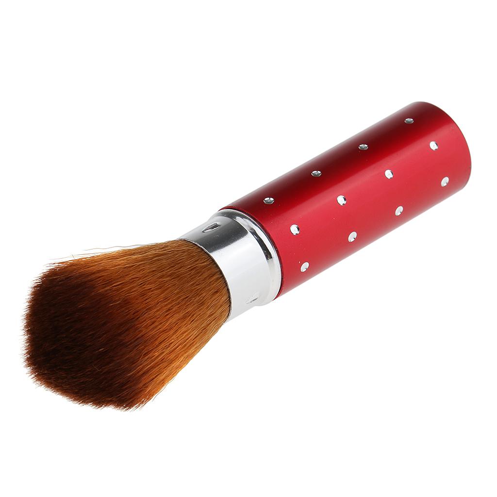 2 Pcs Retractable Cosmetic Face Powder Blush Contour Foundation Brush Tool Travel