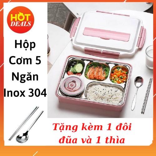 Hộp Cơm Phần 5 Ngăn Inox 304 Cao Cấp - Hàng Việt Nam