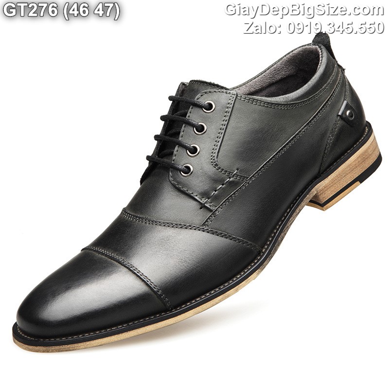 Giày da công sở, giày tây cỡ lớn 45 46 47 48 cho nam cao to chân ú bè. Big size leather shoes for wide feet