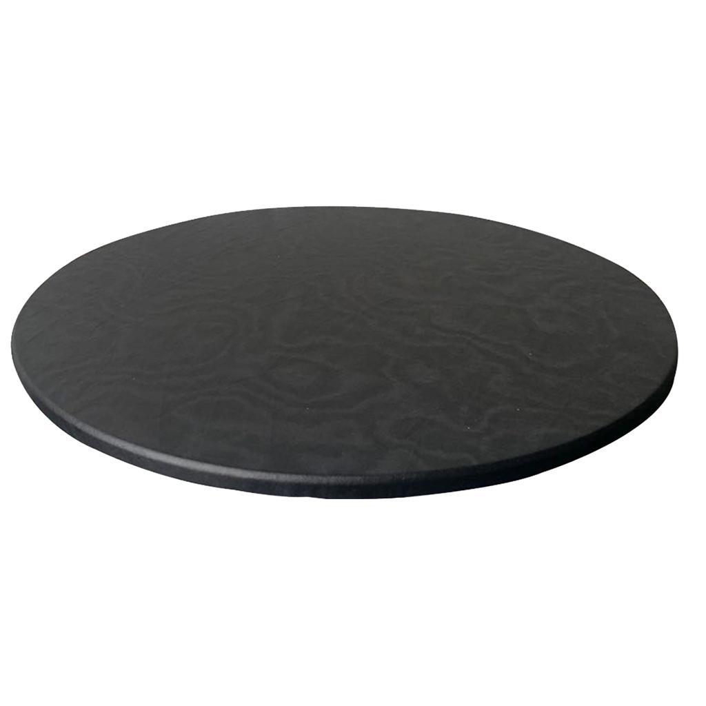 2X Elastic Edged Table Cover Round Fitted Tablecover Outdoor Indoor Black
