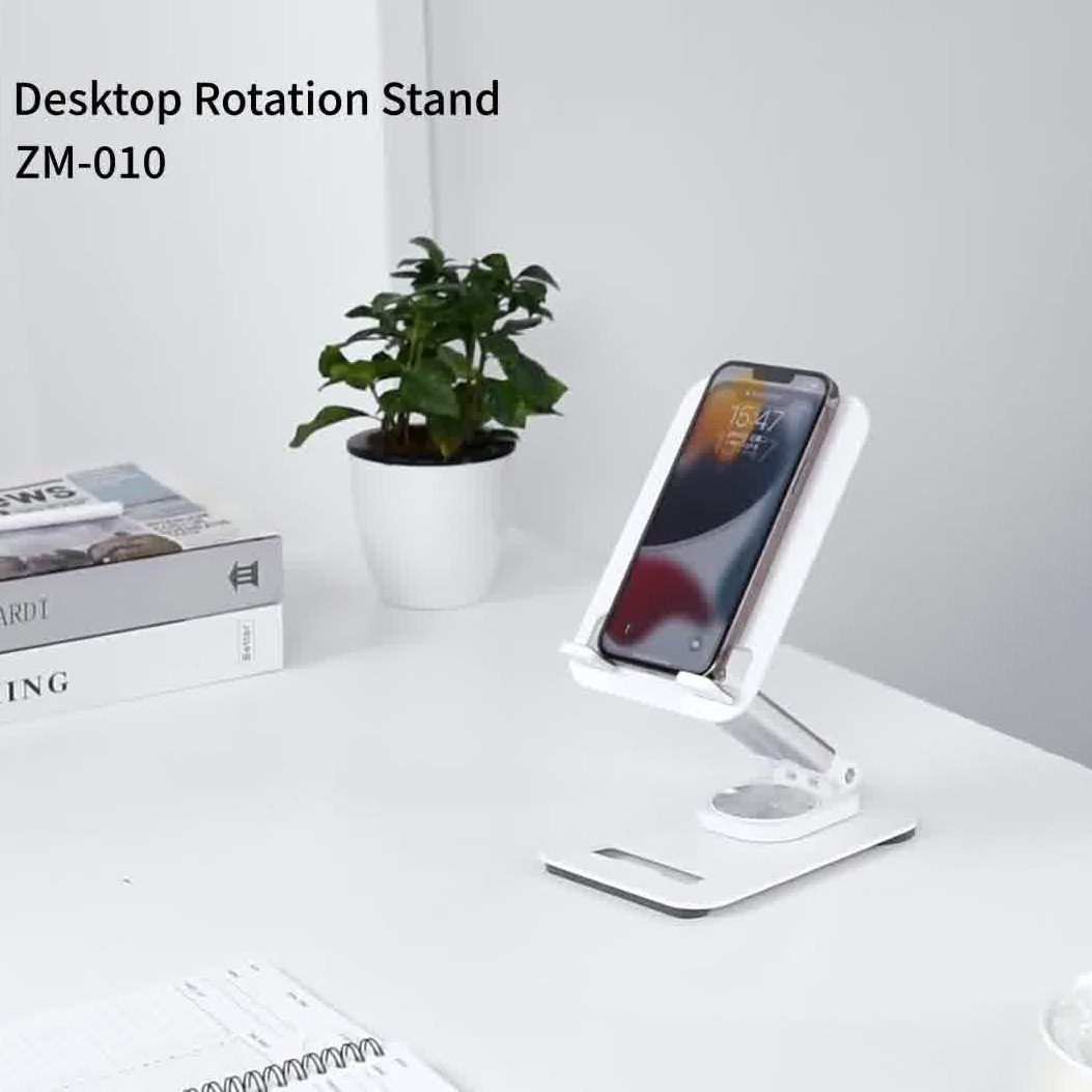 Giá đỡ kệ đỡ cho iPad / Tablet / máy tính bảng xoay 360 độ hiệu WIWU Destop Rolation Stand ZM-010 - thay đổi chiều cao, xoay mọi góc độ, gấp gọn khi không sử dụng - Hàng nhập khẩu