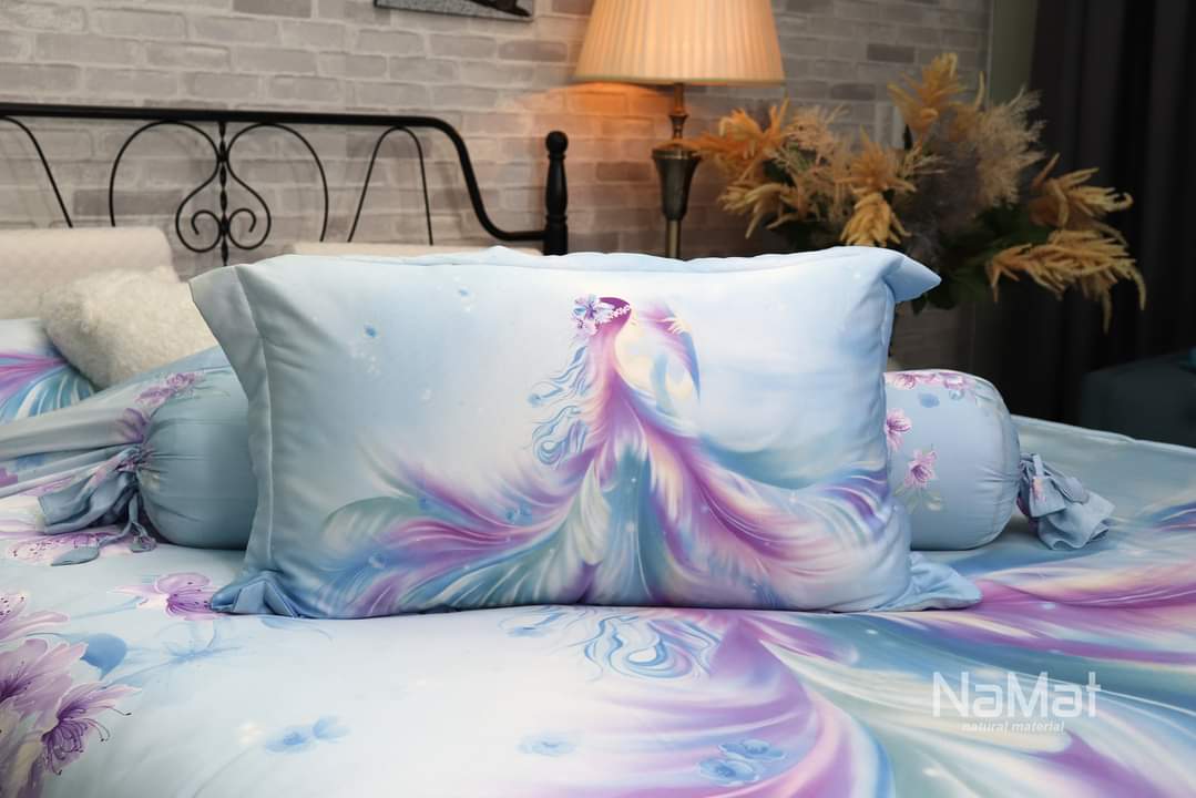 BỘ CHĂN GA GỐI PROTENCEL VŨ ĐIỂU XANH 180*200*20