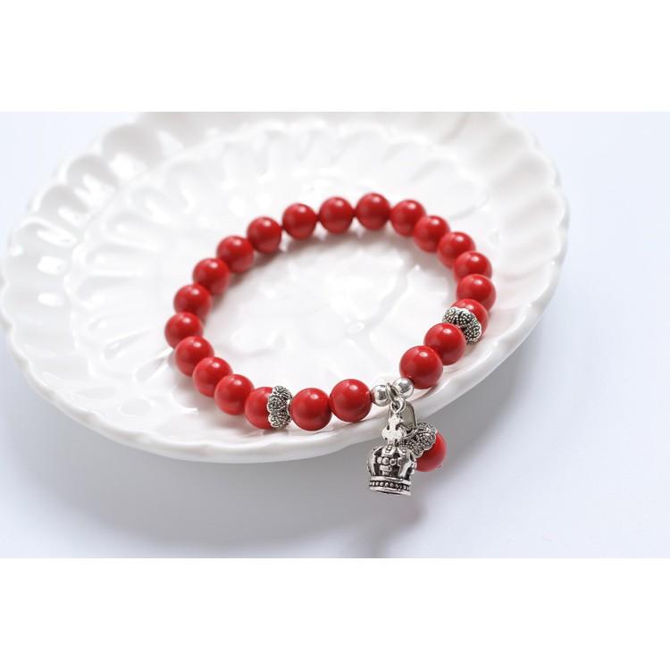 Vòng tay charm vương miện tím