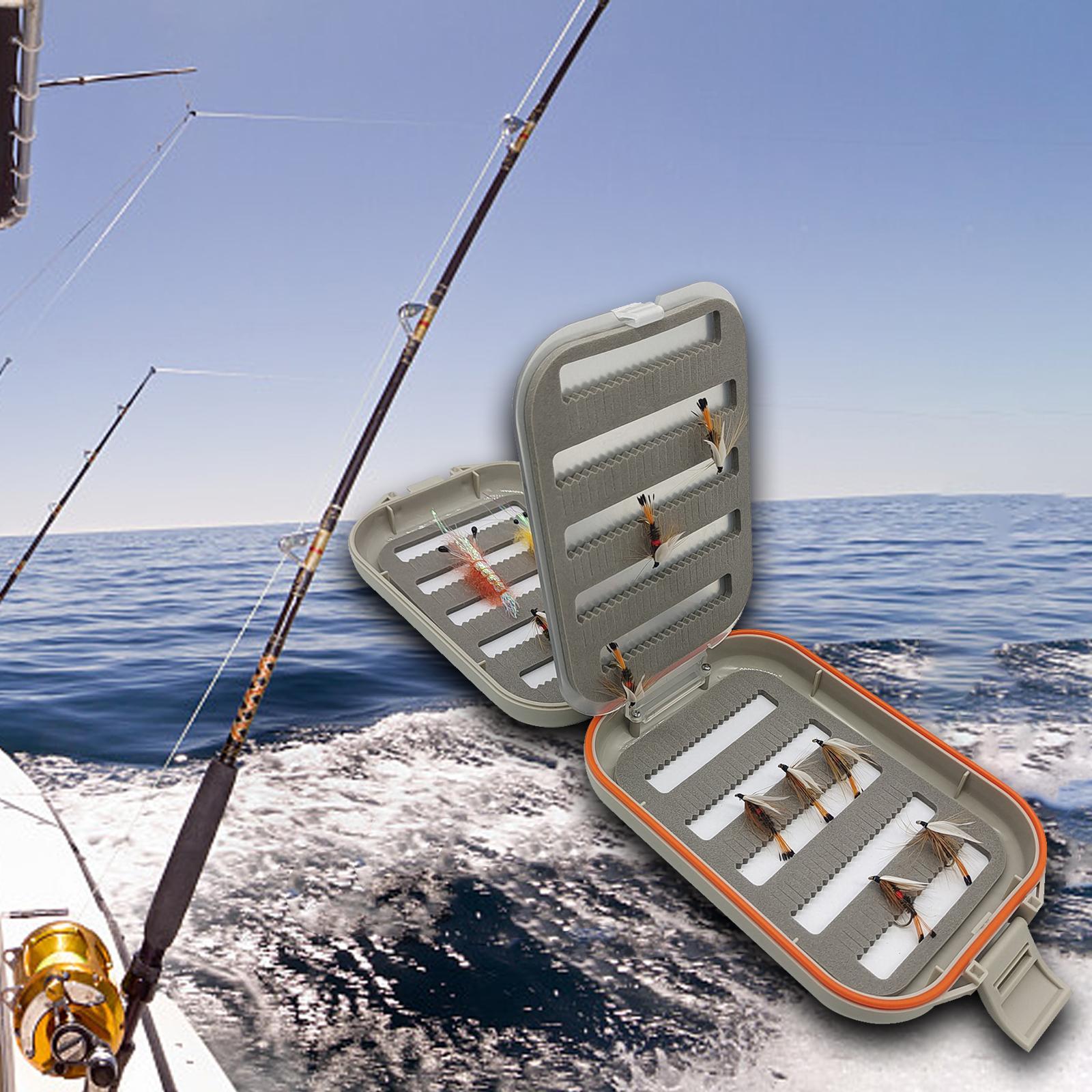 Waterproof Fly Box Case Equipment , Fishing Tackle Box Easy Grip 4 Sided Fly Fishing Storage Fly Holder for Dry Fly, Bass Trout Gear