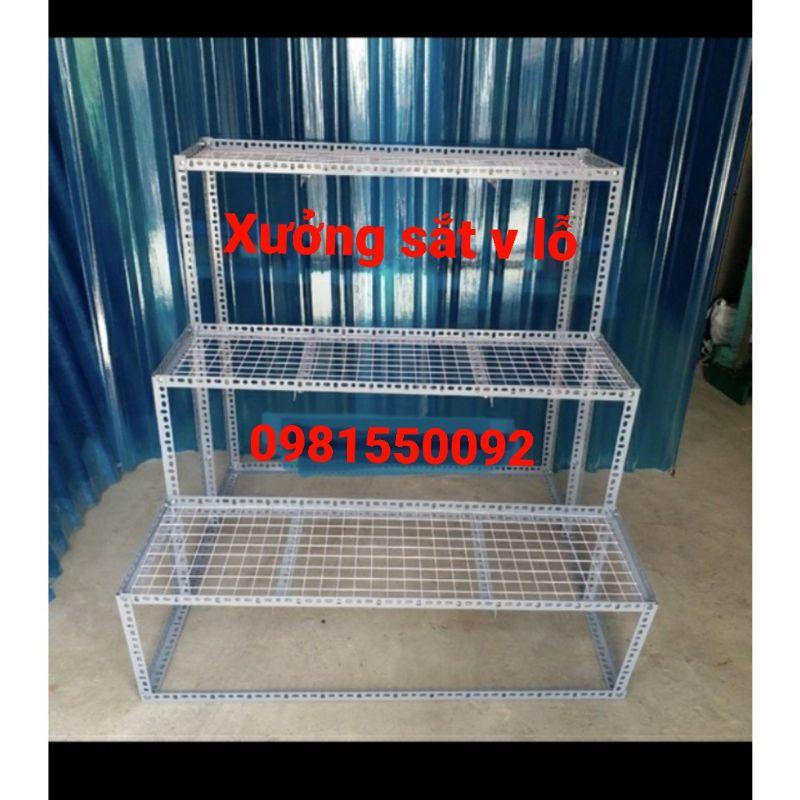 Kệ sắt V lỗ bậc thang 3 bậc V3x3cm (tấm lưới sắt ) Nhuều kích thước lựa chọn